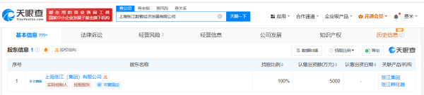 盈富忧配 张江集团成立数智经济发展公司